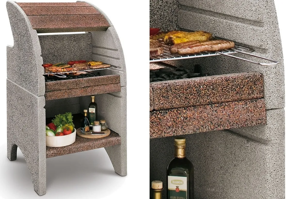 Un barbecue in cemento refrattario