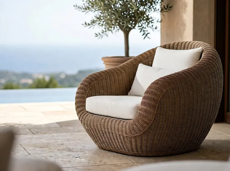 arredamento esterno in fibre naturali
