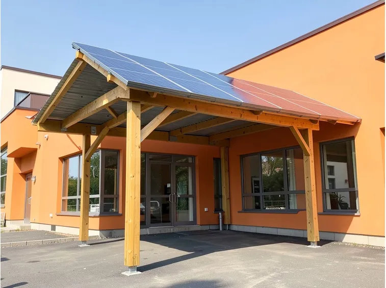 Tettoia fotovoltaica in legno