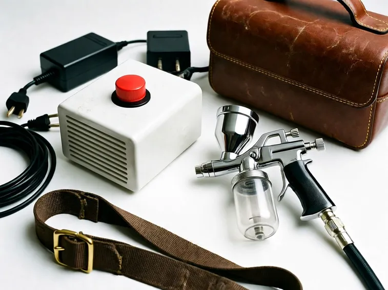 Un mini compressore per verniciare con gli accessori