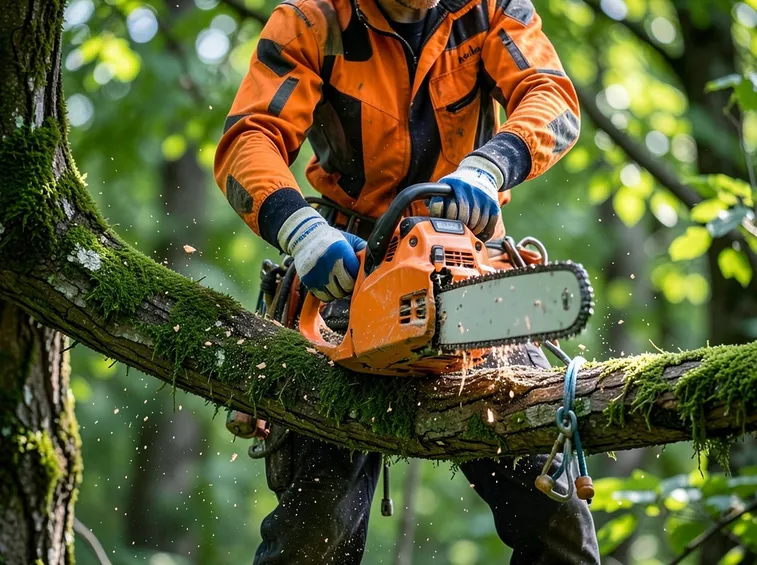Tree climbing con motosega a batteria