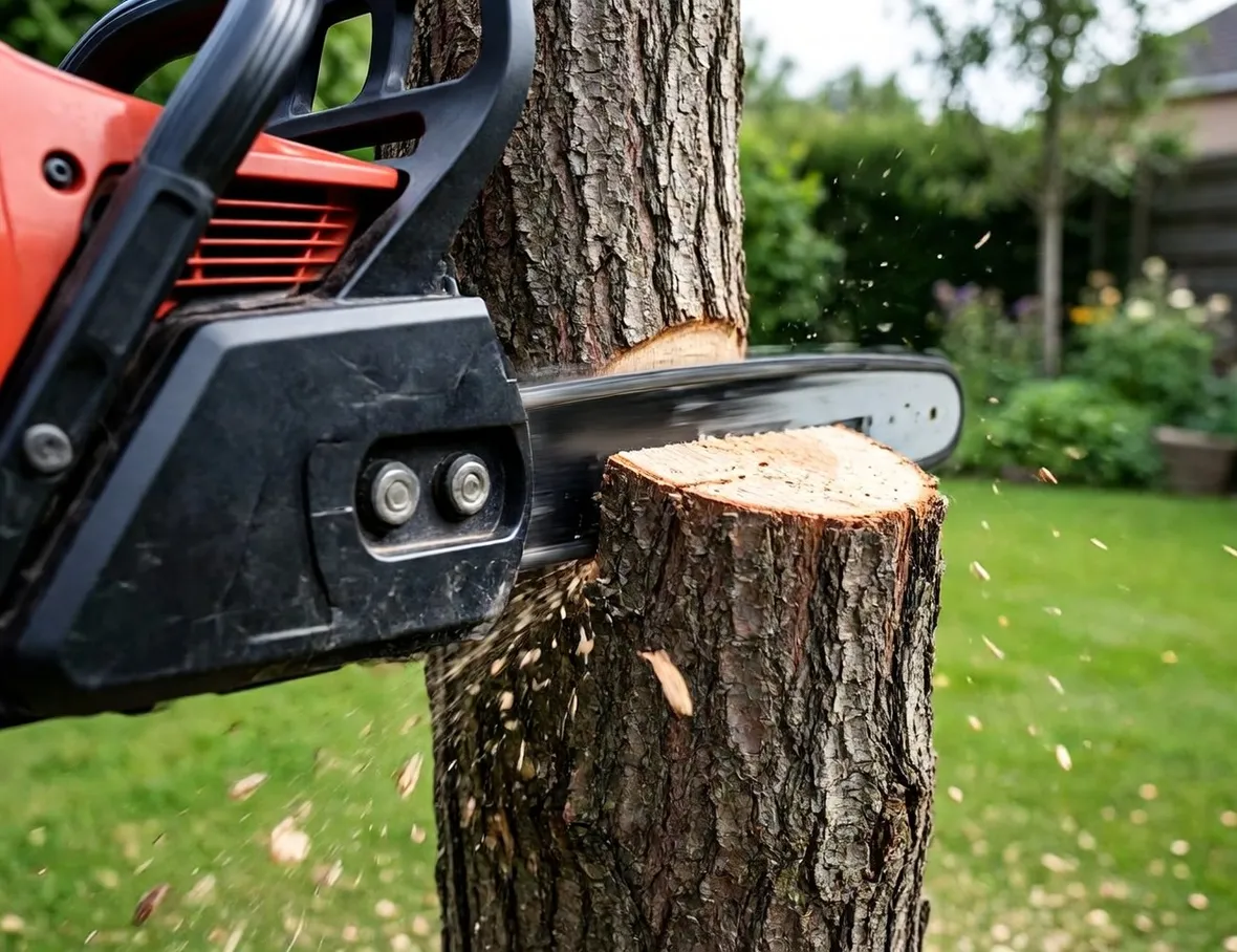 Sezionamento con una motosega a batteria