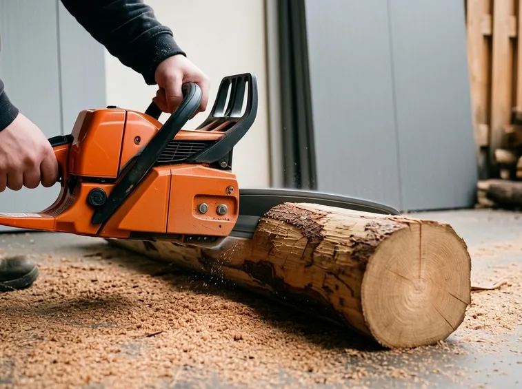 Motosega professionale al lavoro
