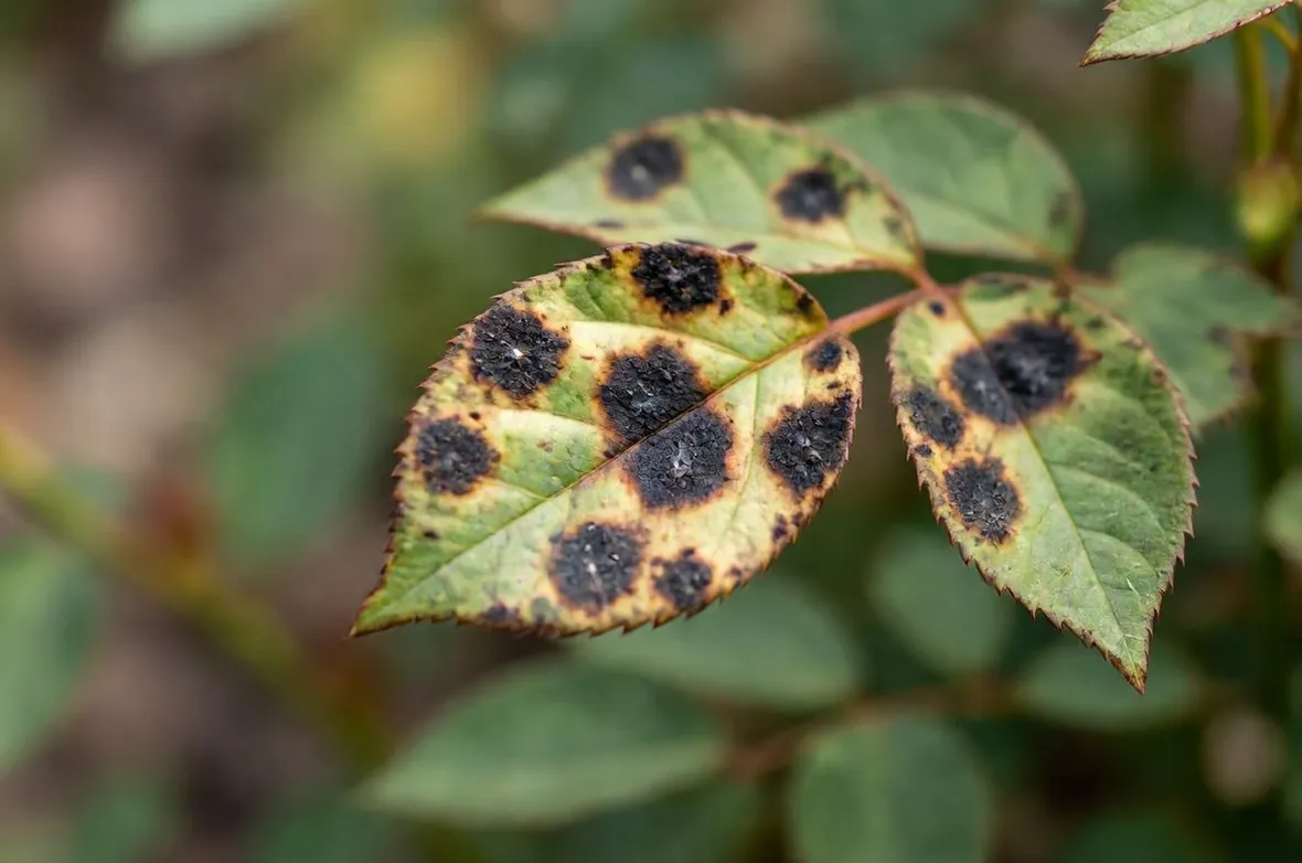 ticchiolatura su foglie di rosa