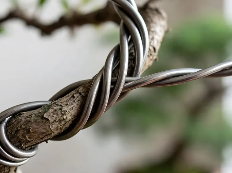 Filo metallico su bonsai