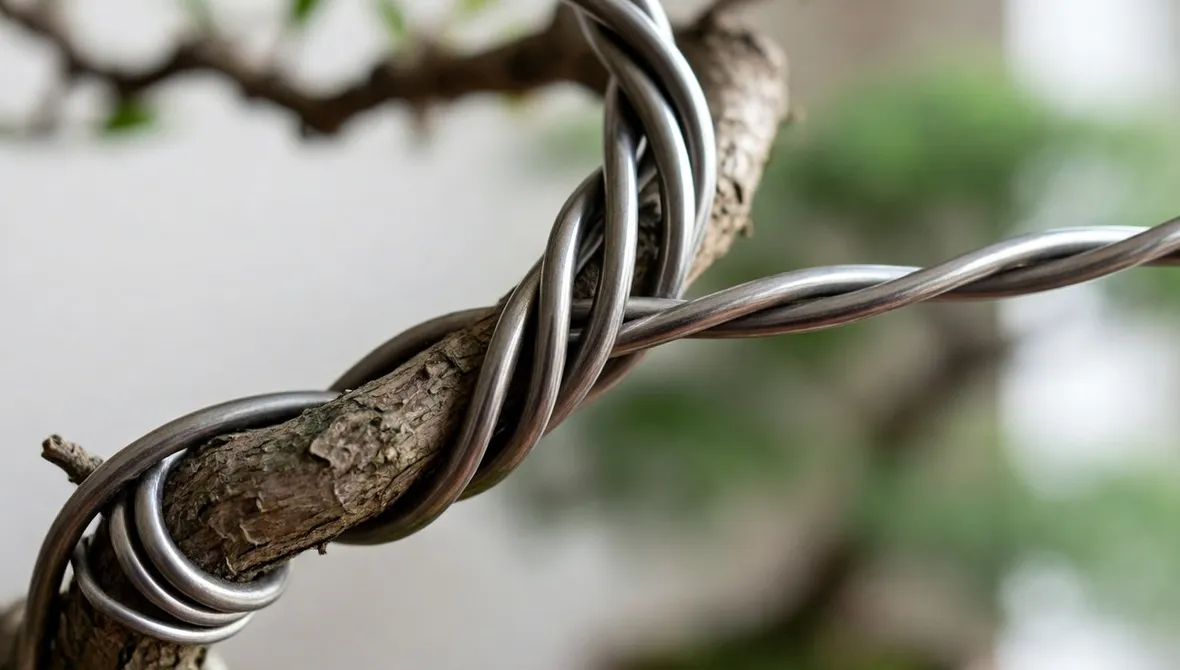 Filo metallico su bonsai