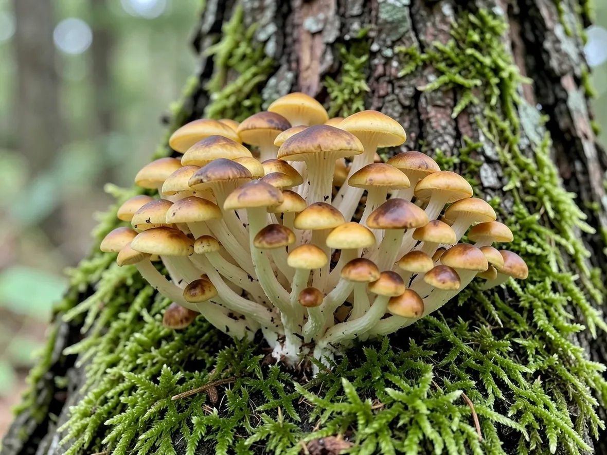 Insediamento di funghi Chiodini