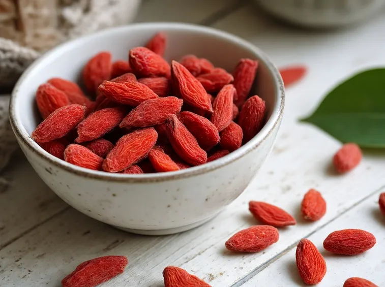 Le bacche di Goji essiccate e pronte per l'uso.