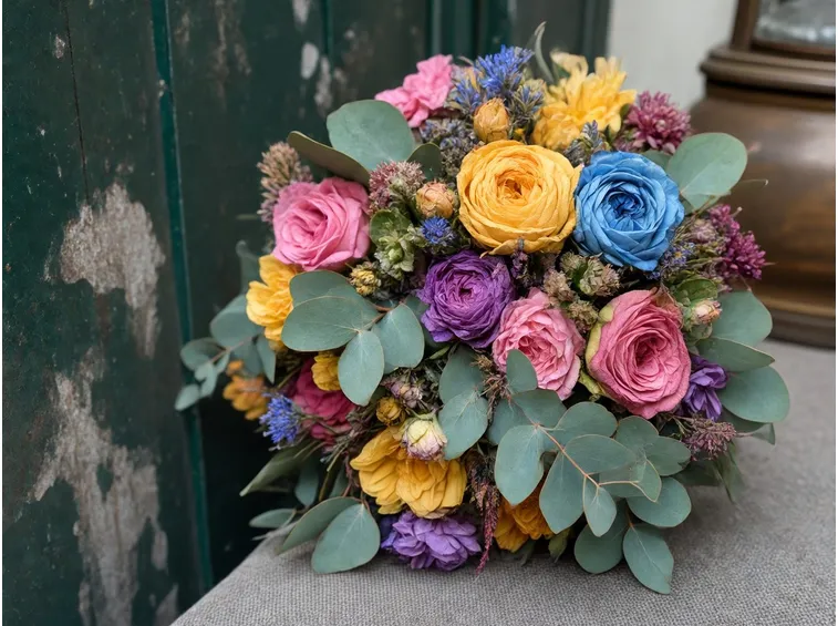 composizione floreale fiori secchi