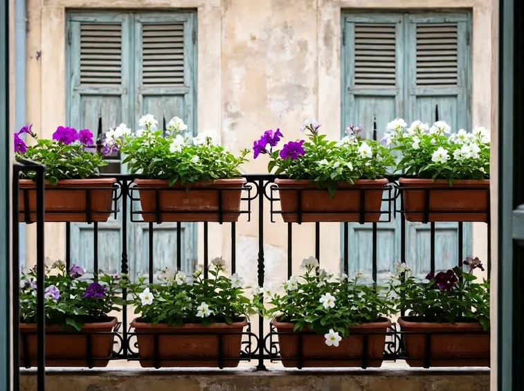 terrazza con fiori