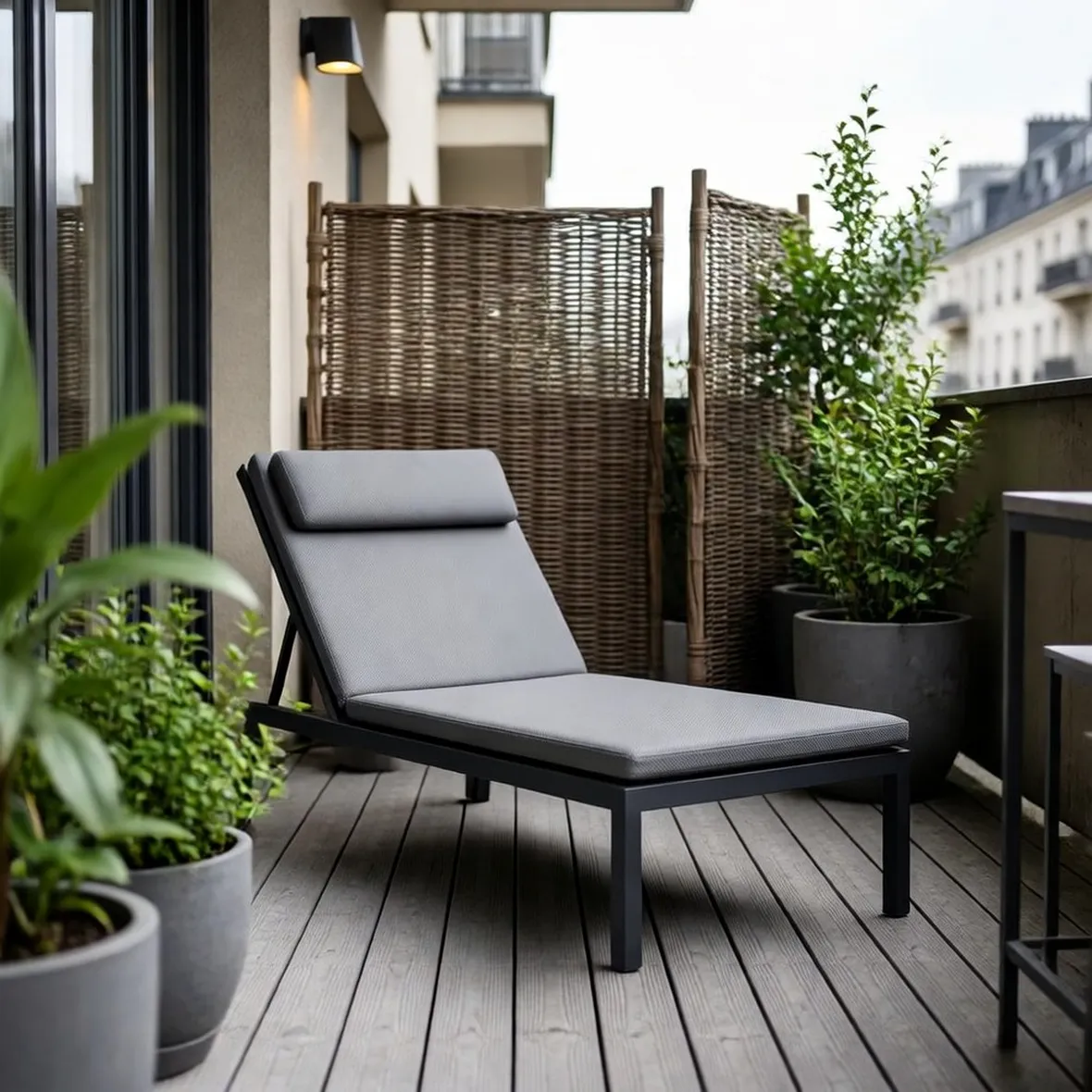 Piccolo terrazzo con sedia sdraio   Fonte foto ( http://www.housetohome.co.uk )