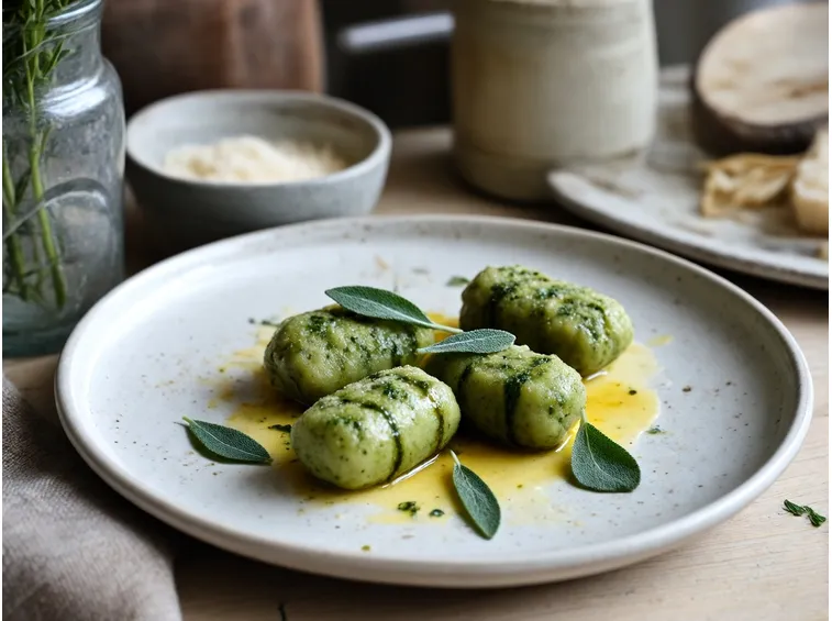 gnocchi con farina di ceci e salvia