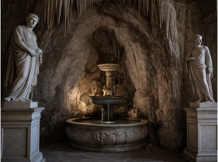 Vista dell'interno della grotta del Buontalenti