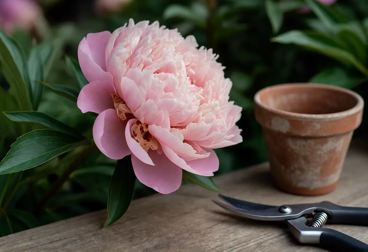 Peonia in fiore