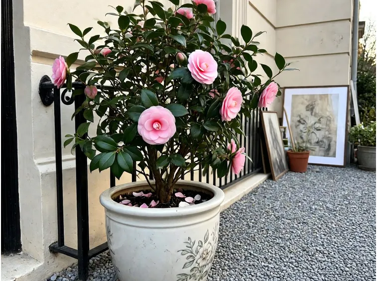 Pianta di camelia in vaso