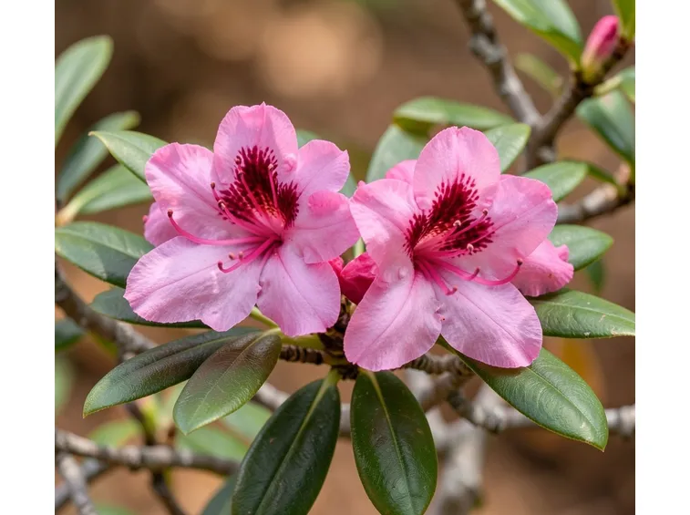 Particolare di un'azalea rosa