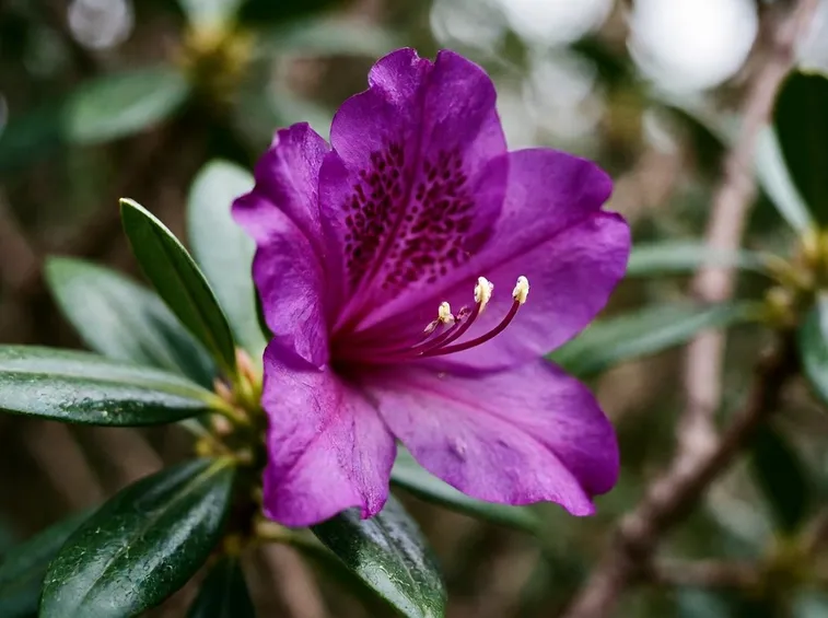 Esemplare di azalea viola