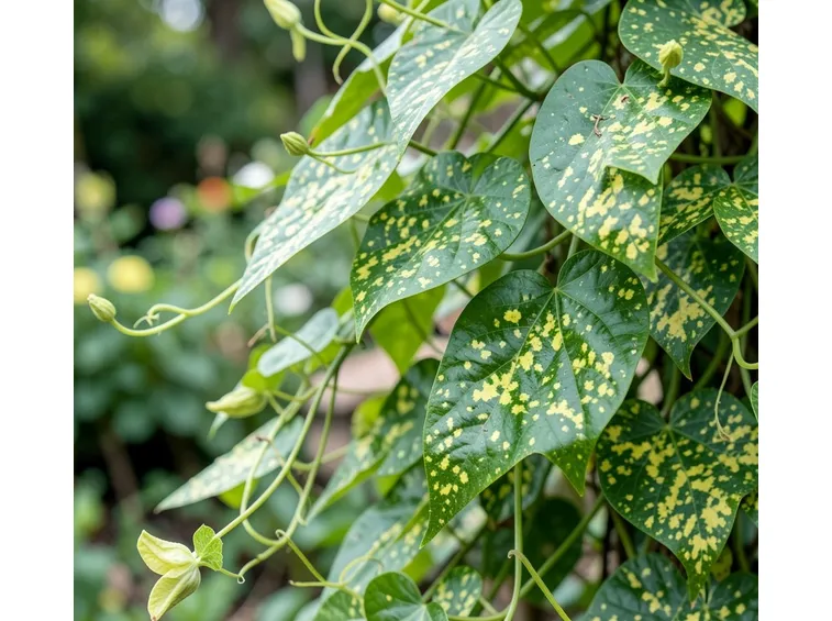 Pianta di passiflora attaccata da virus CMV