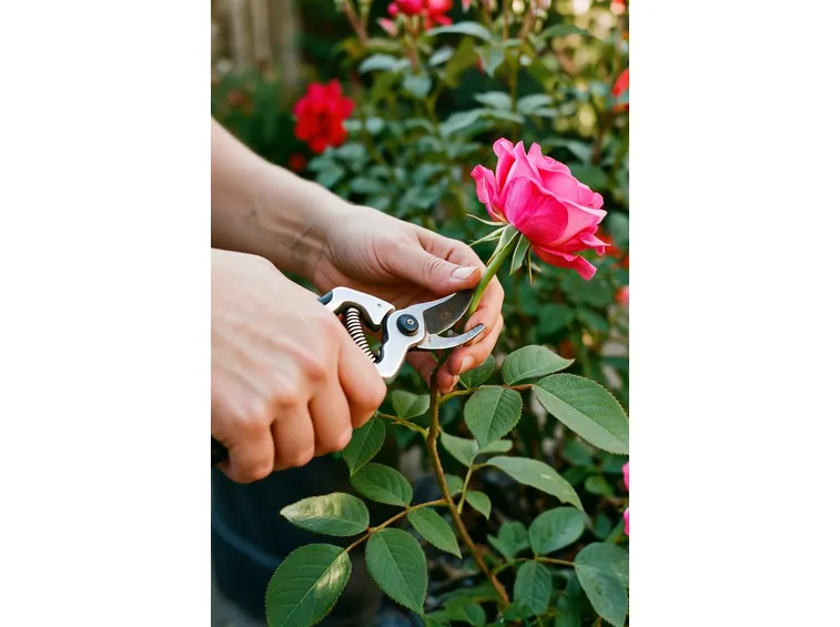 Rosa con il suo stelo