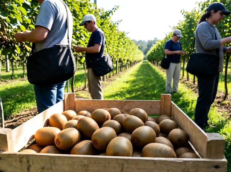 Esempio di piantagione di kiwi.