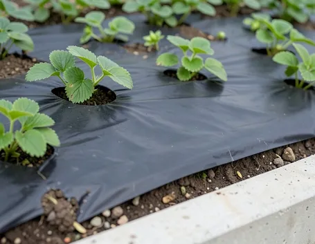 fragole con telo pacciamante